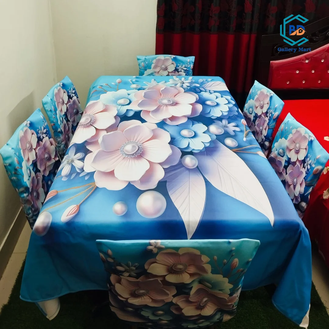 3D Digital Print Table Cloth Set.