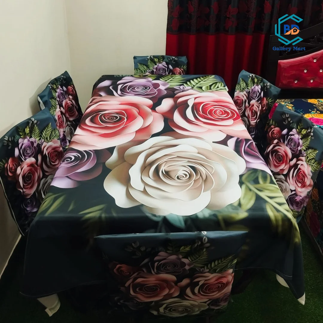 3D Digital Print Table Cloth Set.